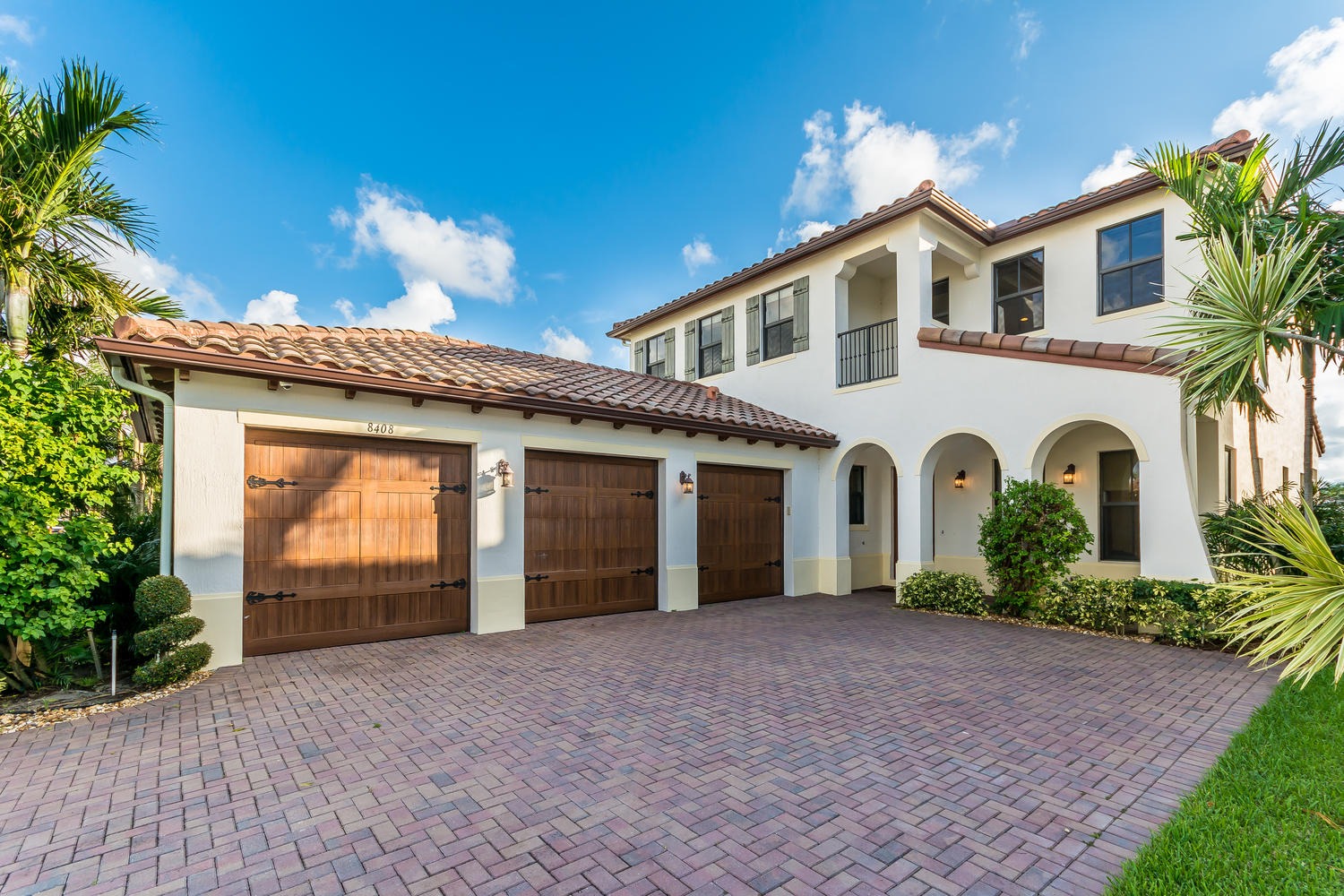 Front exterior of a two-story Mediterranean-style home